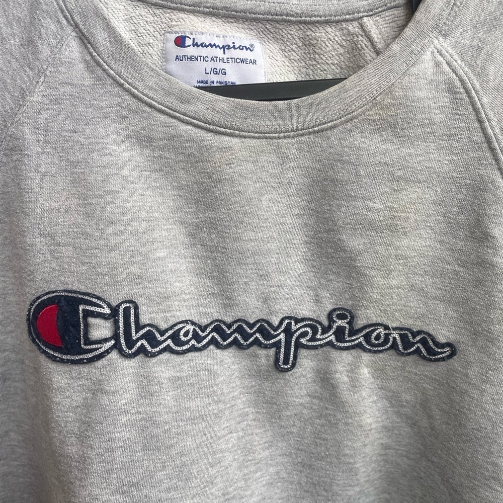Champion Heather Gray Athletic Sweatshirt L